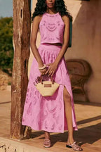 AMALFI – Sleeveless Lace Crop Top – 7497