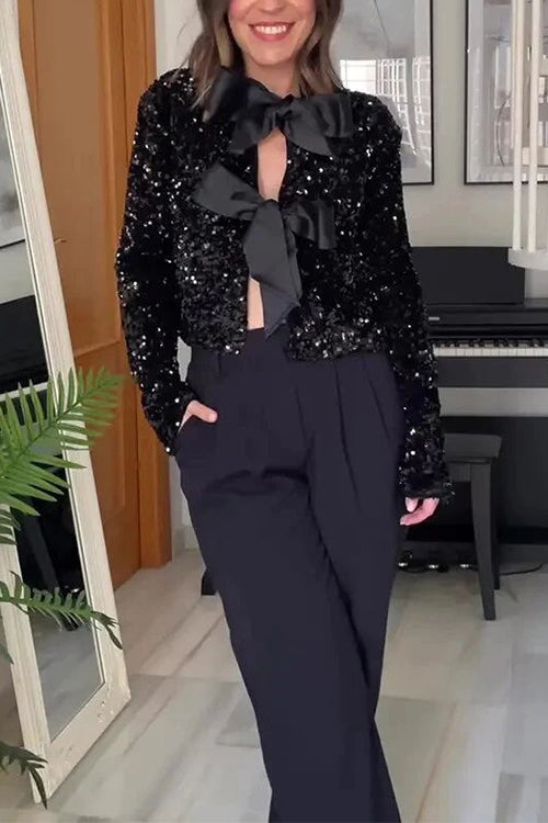 TALLINN – Sequin Bow Top – 9664