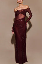 BRUGES – Off Shoulder Sequin Dress – 3218