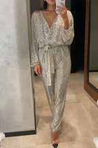 MONTPELLIER – Sequin Wrap Jumpsuit – 2707