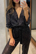MONTPELLIER – Sequin Wrap Jumpsuit – 2707