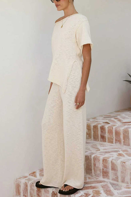 SOFIA – Wide Leg Knit Trousers – 4711