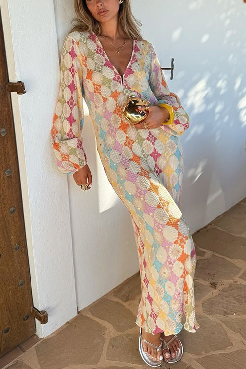 LISBON – Geometric Print Maxi Dress – 9449