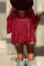 SEVILLE – Sequin Top Shorts Set – 9815