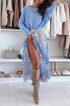 ALICANTE – Floral Chiffon Maxi Skirt – 2424