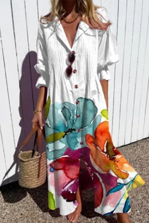 CORFU – Button Down Maxi Dress – 4544