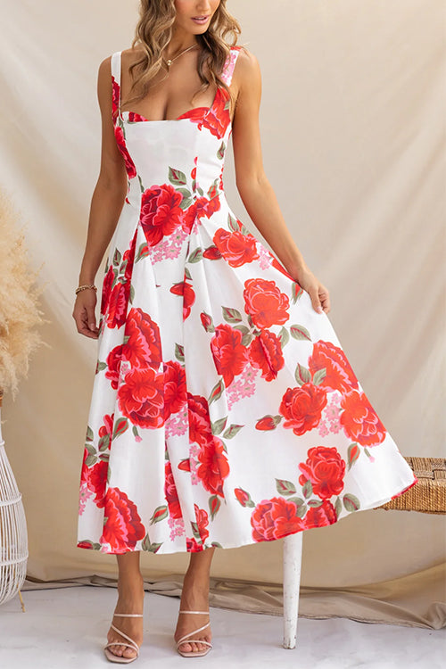 CAPRI – Floral Swing Midi Dress – 9574