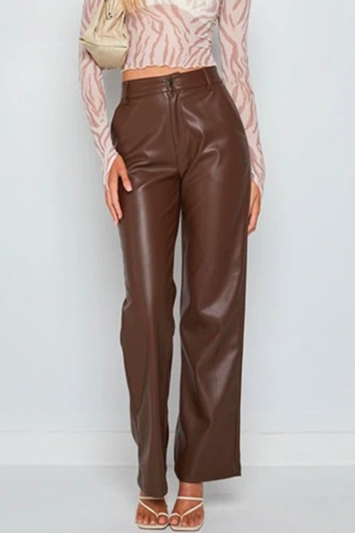 WARSAW – Faux Leather Trousers – 3162
