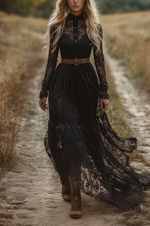 VENICE – Button Up Lace Dress – 3782