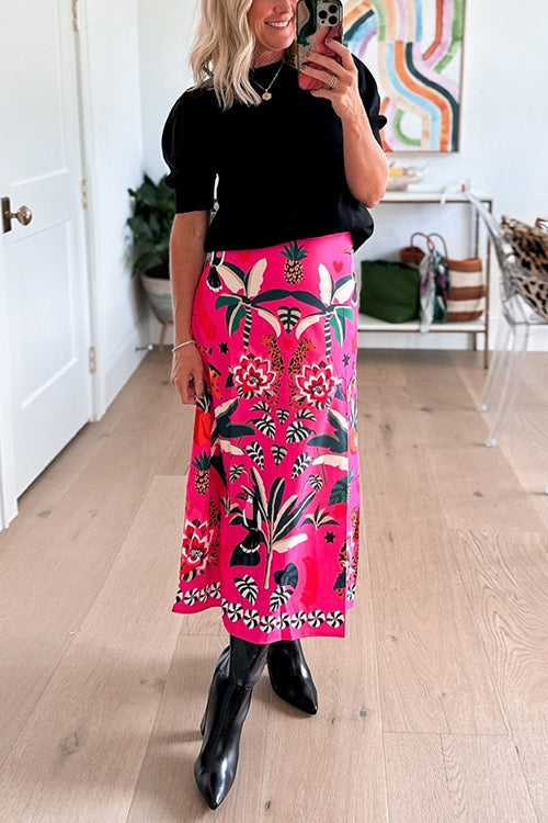 NAPLES – High Rise Midi Skirt – 9826