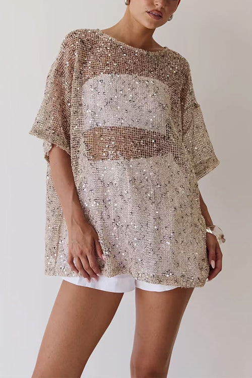 LYON – Sequin Crochet Top – 4616