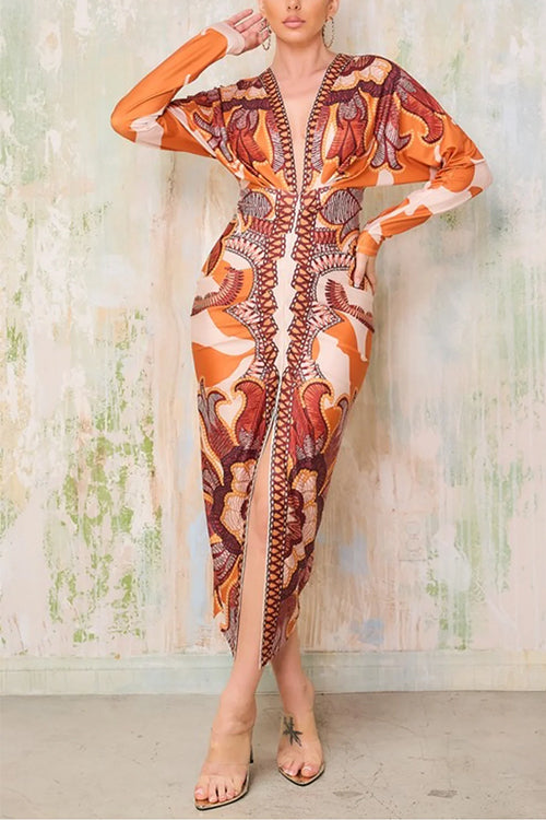 VENICE – Printed Midi Dress – 7044