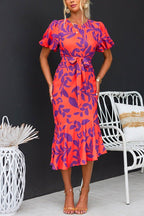 MARBELLA – Tie Waist Midi Dress – 5797