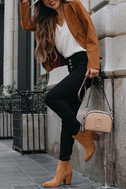 EDINBURGH – Faux Suede Moto Jacket – 1656