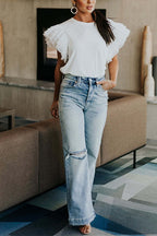 RHODES – Polka Dot Ruffle Top – 3434