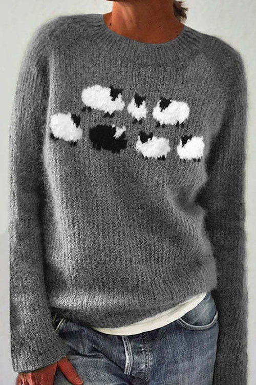 RIGA – Animal Print Pullover – 1990