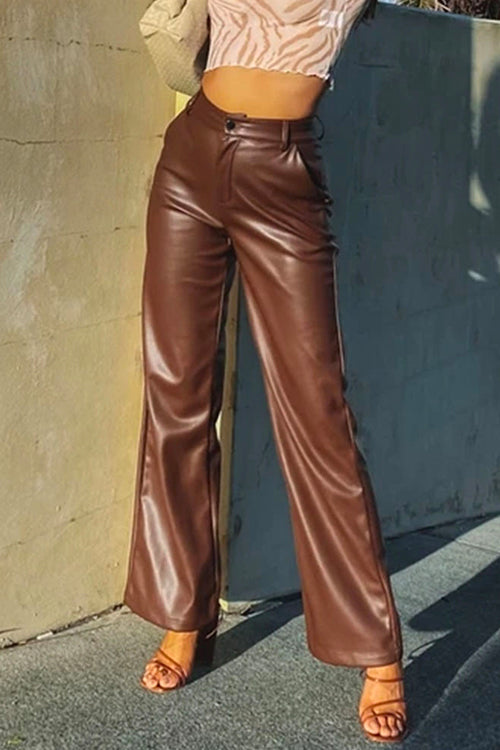 WARSAW – Faux Leather Trousers – 3162