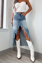 MONTPELLIER – Distressed Maxi Skirt – 2781