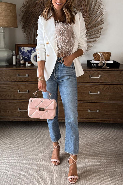 VENICE – Strapless Feather Crop Top – 3352