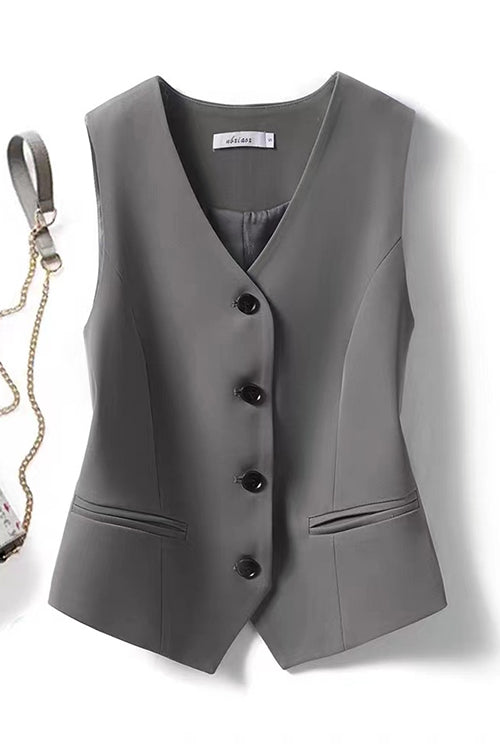 HAMBURG – Button Up Blazer Vest – 5008