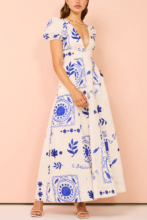NICE – V Neck Maxi Dress – 5551