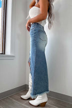 MONTPELLIER – Distressed Maxi Skirt – 2781
