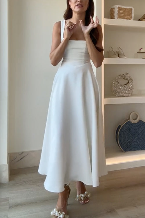 MILAN – Square Neck Maxi Dress – 5843