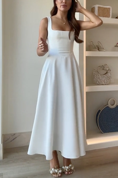 MILAN – Square Neck Maxi Dress – 5843