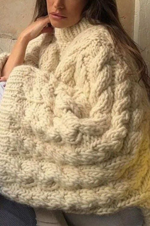 BUDAPEST – Oversized Cable Knit Sweater – 6908