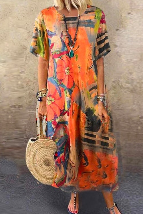 PALERMO – Graphic Printed Maxi Dress – 2588