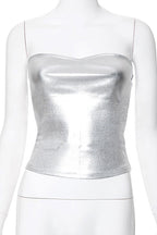 BIARRITZ – Strapless Metallic Top – 9498