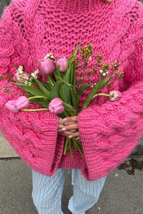 BUDAPEST – Oversized Cable Knit Sweater – 6908