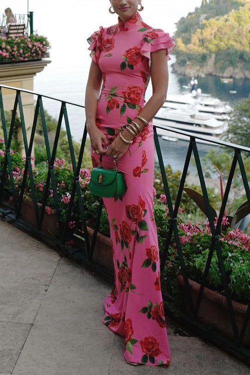 SALERNO – Cheongsam Maxi Dress – 9588