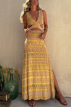 CORFU – V Neck Maxi Dress – 4349