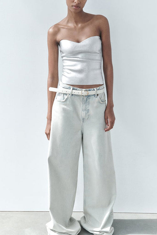 BIARRITZ – Strapless Metallic Top – 9498