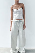 BIARRITZ – Strapless Metallic Top – 9498