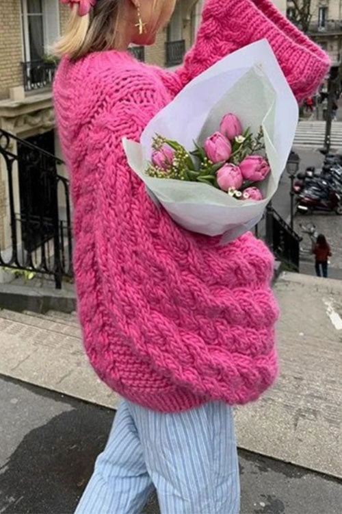 BUDAPEST – Oversized Cable Knit Sweater – 6908