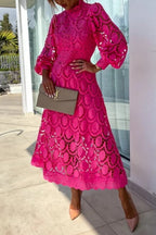 MALAGA – Mockneck Midi Dress – 7613