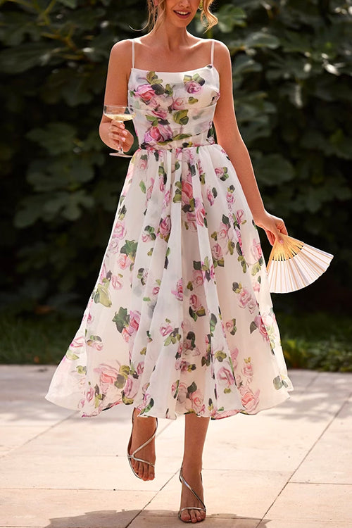 MARSEILLE – Floral Swing Midi Dress – 7869