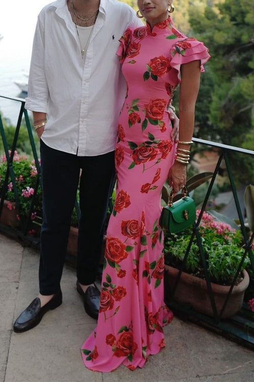 SALERNO – Cheongsam Maxi Dress – 9588