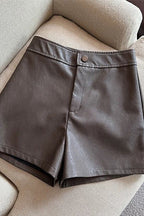 DUBROVNIK – High Rise Faux Leather Shorts – 9139