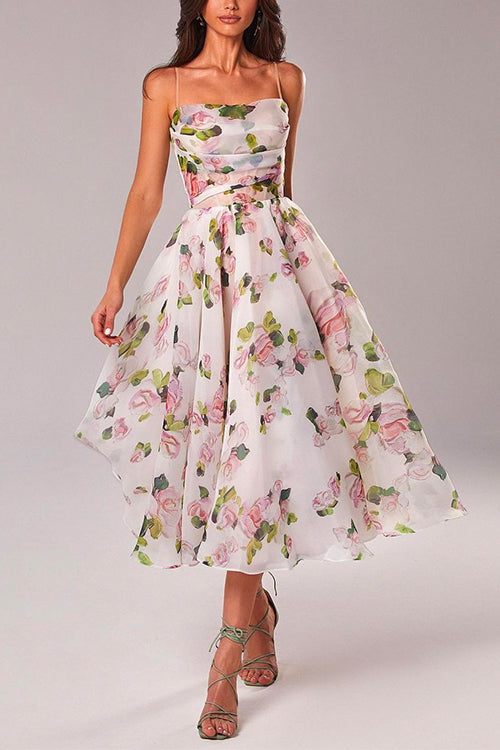 MARSEILLE – Floral Swing Midi Dress – 7869