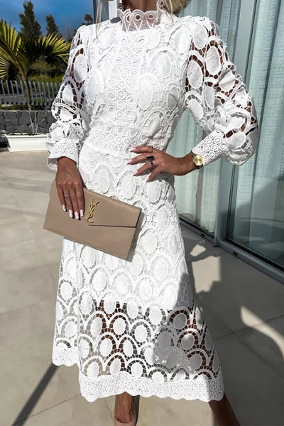 MALAGA – Mockneck Midi Dress – 7613