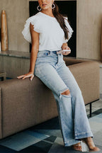 RHODES – Polka Dot Ruffle Top – 3434