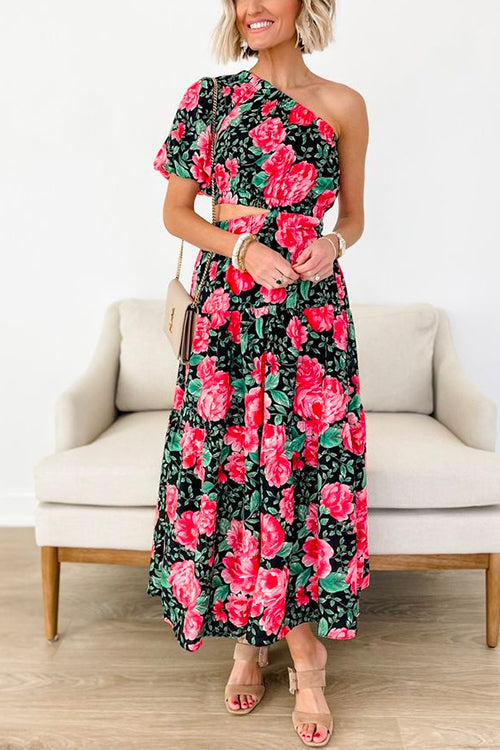 PALERMO – One Shoulder Midi Dress – 1677