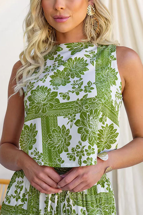 SANTORINI – Sleeveless Floral Top – 4269