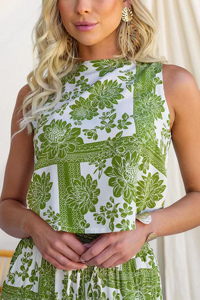 SANTORINI – Sleeveless Floral Top – 4269