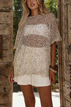 FORMENTERA – Crochet Sequin Top – 7243