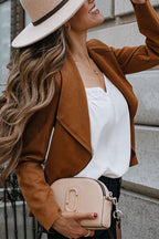 EDINBURGH – Faux Suede Moto Jacket – 1656