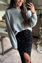 PARIS – Rhinestone Crewneck Sweater – 3701